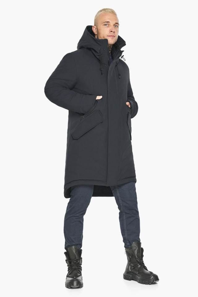Графитовая куртка зимняя мужская комфортная модель 58000 Braggart "Arctic" фото 2