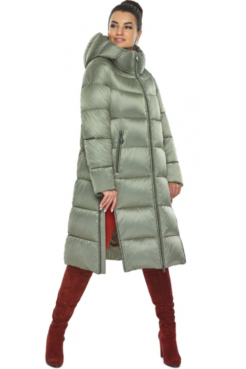 Курточка нефритовая зимняя женская с капюшоном модель 55120 Braggart "Angel's Fluff" фото 1