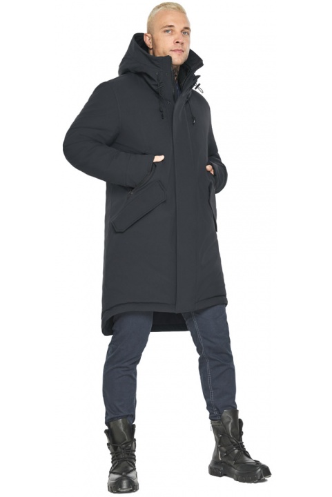Графитовая куртка зимняя мужская комфортная модель 58000 Braggart "Arctic" фото 1