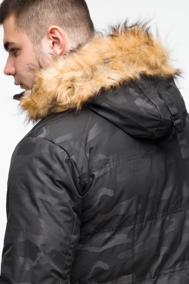 Зимняя милитари-куртка чёрного цвета на мужчину модель 25310 Braggart "Youth" фото 10