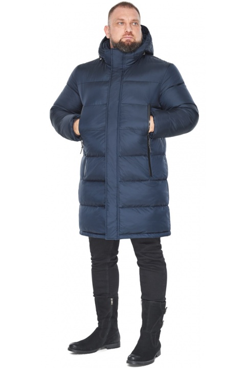 Стильная зимняя тёмно-синяя куртка на мужчину модель 63717 Braggart "Dress Code" фото 1