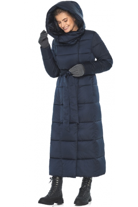 Зимняя длинная женская курточка синего 1 цвета модель M6321 Moc – Ajento – Vivacana фото 1