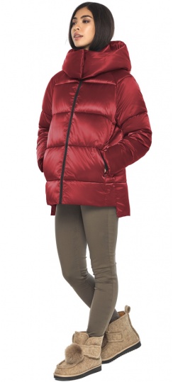 Красная 1 женская куртка свободного кроя весенняя модель M6212  фото 1