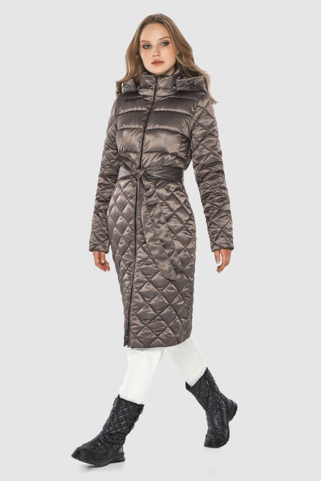Капучиновая женская куртка на осень модель 60096  фото 3