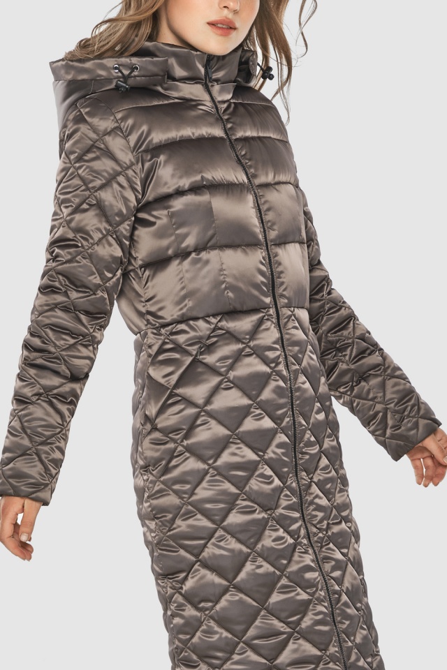 Капучиновая женская куртка на осень модель 60096  фото 9