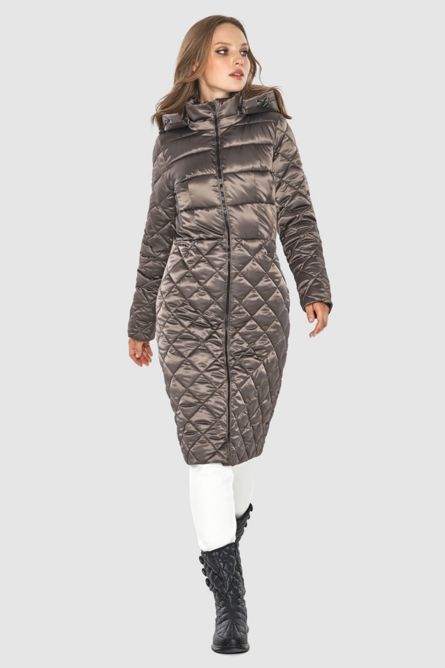 Капучиновая женская куртка на осень модель 60096  фото 4