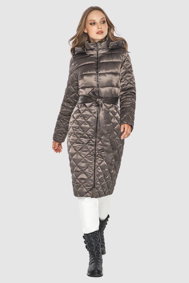 Капучиновая женская куртка на осень модель 60096  фото 7