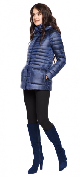 Сапфірова жіноча куртка коротка модель 15115 Braggart "Angel's Fluff" фото 1