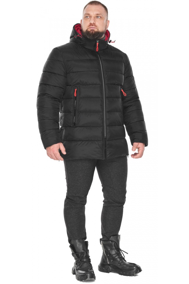 Мужская чёрная куртка с яркими деталями модель 53635 Braggart "Aggressive" фото 2