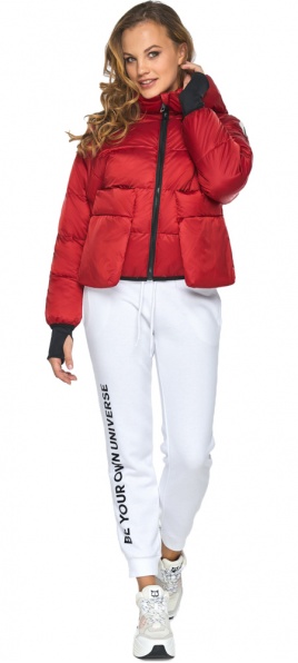 Жіноча куртка із зовнішніми кишенями осінньо-весняна рубінова модель 26370 Youth фото 1