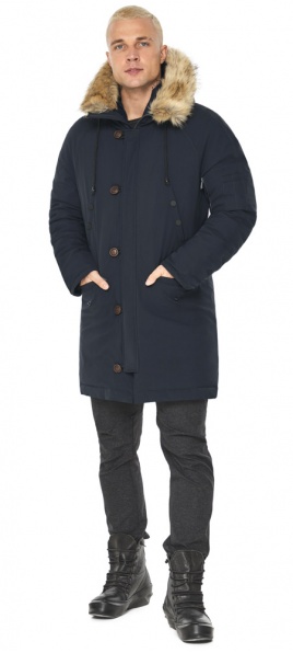Трендова сіро-синя чоловіча куртка на зиму модель 41255 Braggart "Arctic" фото 1