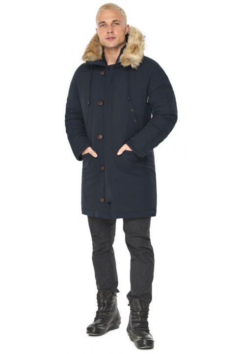 Трендовая серо-синяя мужская куртка на зиму модель 41255 Braggart "Arctic" фото 1