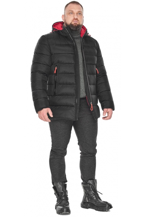 Мужская чёрная куртка с яркими деталями модель 53635 Braggart "Aggressive" фото 1