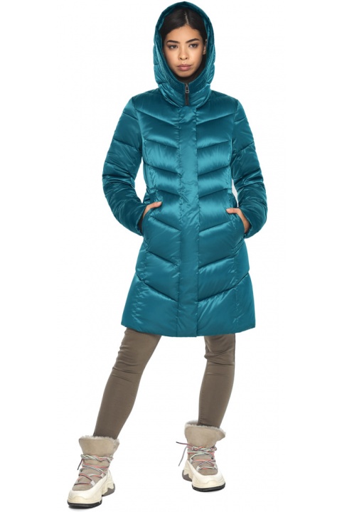 Трендовая аквамариновая куртка женская для весны модель M6540 Moc – Ajento – Vivacana фото 1