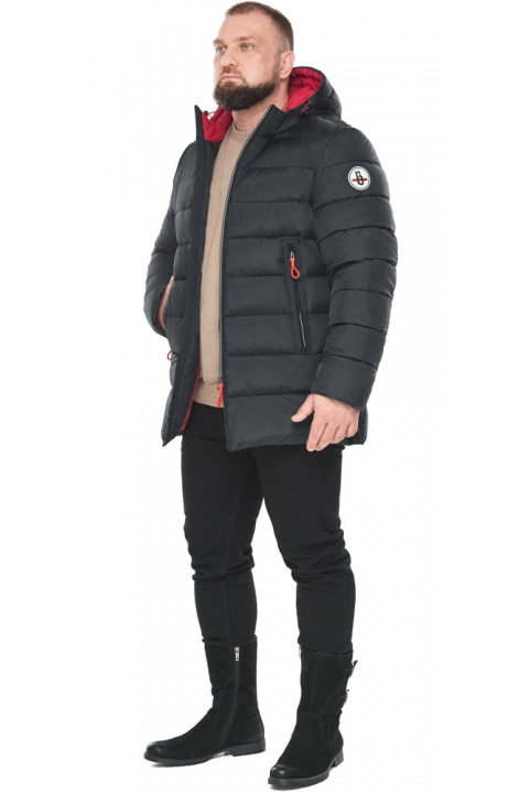 Удобная зимняя мужская графитовая куртка модель 53635 Braggart "Aggressive" фото 1