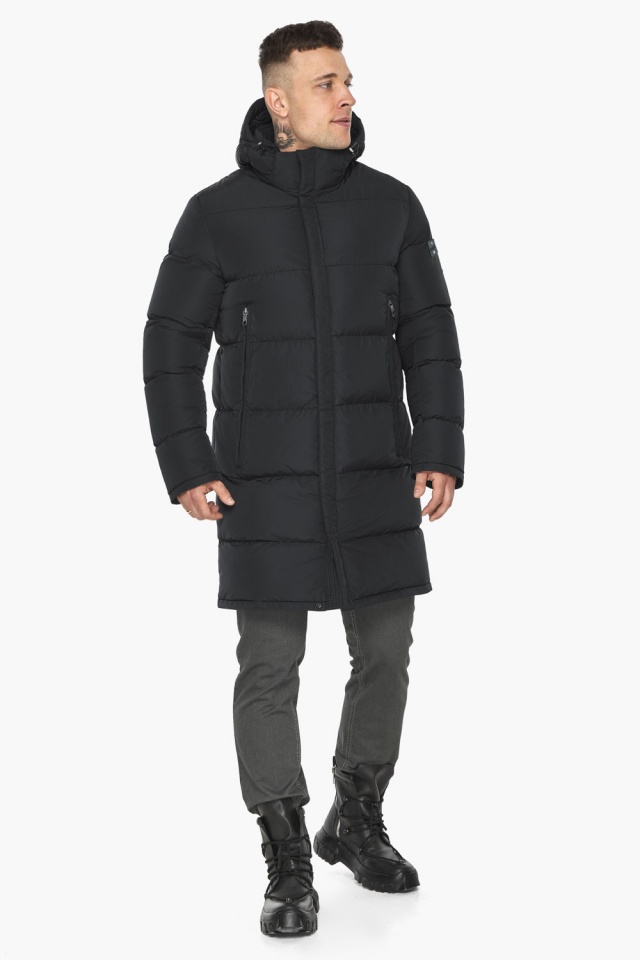 Куртка с яркой подкладкой чёрная мужская зимняя модель 49438 Braggart "Dress Code" фото 2