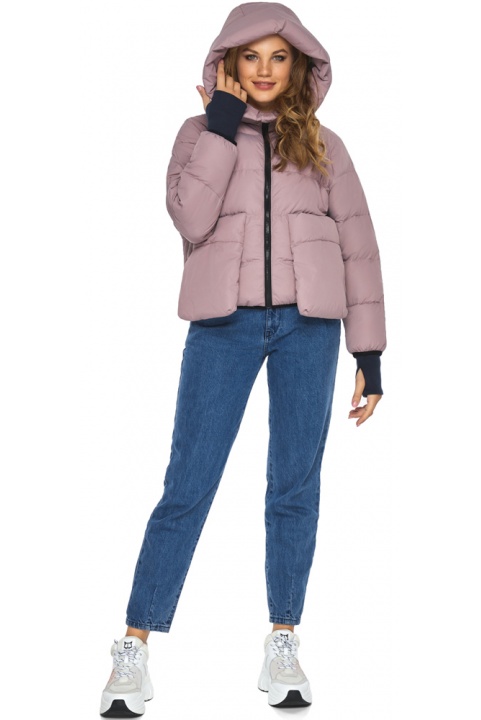 Куртка пудрова з капюшоном жіноча осінньо-весняна модель 26370 Youth фото 1