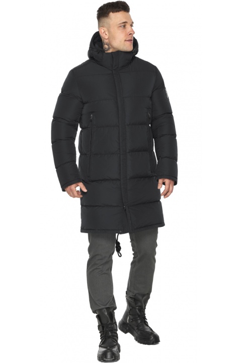 Куртка с яркой подкладкой чёрная мужская зимняя модель 49438 Braggart "Dress Code" фото 1