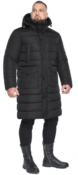 Чорна класична куртка зимова для чоловіка модель 63814 Braggart "Dress Code" фото 1