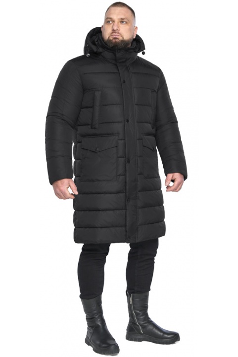 Чорна класична куртка зимова для чоловіка модель 63814  фото 1