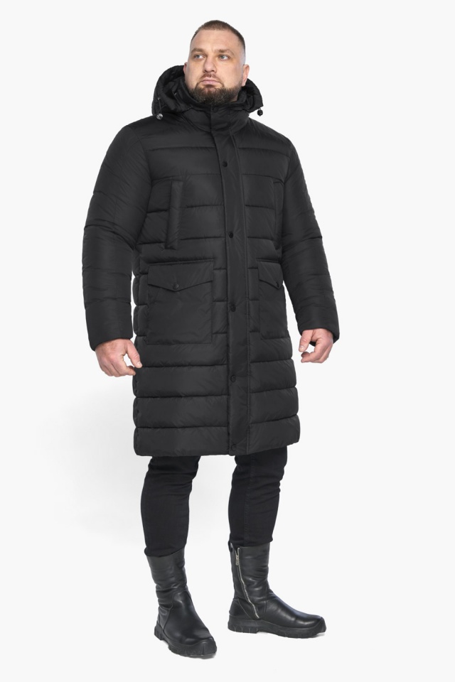 Чёрная классическая куртка зимняя для мужчины модель 63814  фото 2