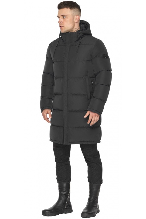 Мужская куртка со съёмным капюшоном графитовая модель 49609 Braggart "Dress Code" фото 1