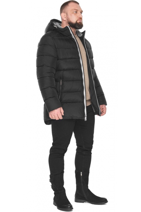 Чоловіча зимова чорна куртка на змійці модель 53111 Braggart "Aggressive" фото 1