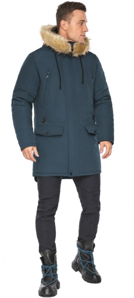 Парка брендова зимова чоловіча темно-синього кольору модель 63484 Braggart "Arctic" фото 1