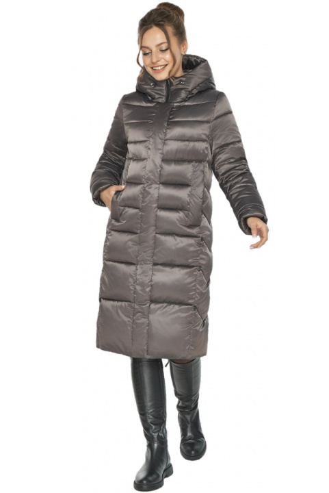 Зимова жіноча куртка капучінового кольору модель 22975 Ajento фото 1