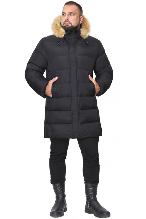 Зимова курточка чоловіча чорна трендова чорна великого розміру модель 53900 Braggart "Titans" фото 1