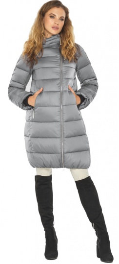 Весенняя женская серая куртка с эластичными манжетами модель 60048  фото 1