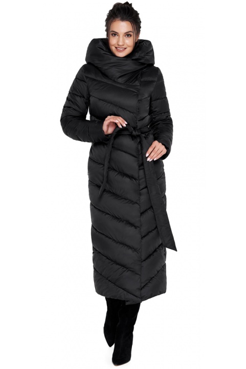 Удобная куртка чёрного цвета женская модель 31016 Braggart "Angel's Fluff" фото 1