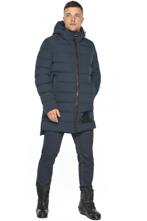 Современная мужская куртка зимняя графитово-синяя модель 49022 Braggart "Aggressive" фото 1