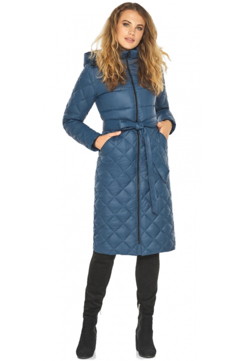 Базовая весенняя женская куртка синяя модель 60096  фото 1