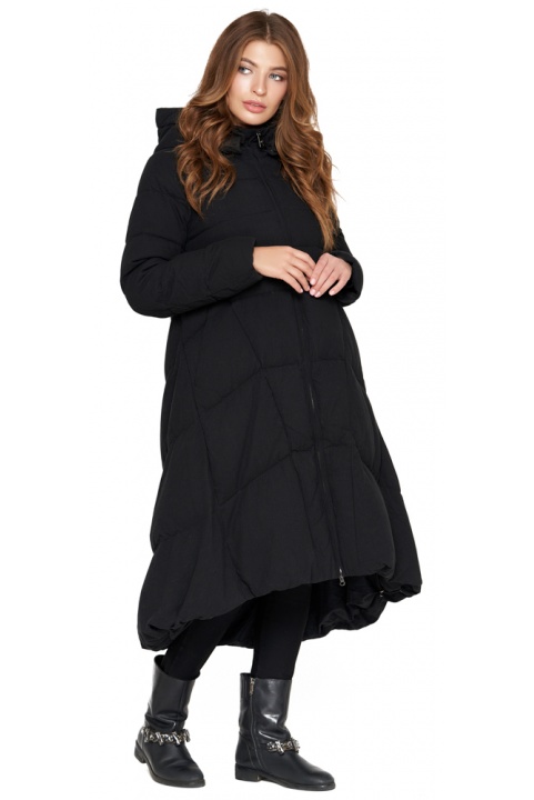 Зимова куртка жіноча вільного силуету колір чорний модель 2136 La Vita фото 1