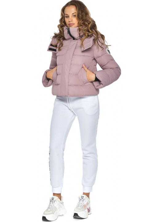 Женская куртка с воротником осенне-весенняя пудровая модель 21470 Youth фото 1