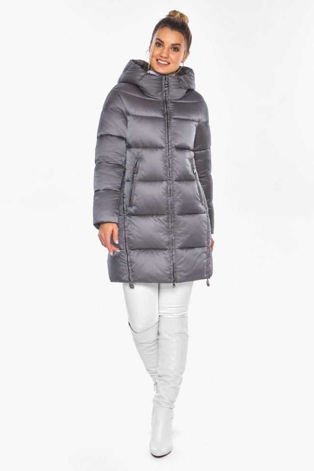 Зимова жіноча куртка на змійці колір перлинно-сірий модель 51120 Braggart "Angel's Fluff" фото 2