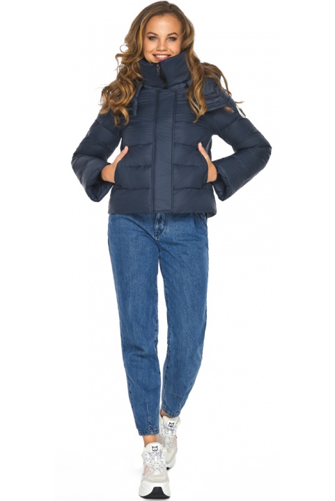 Темно-синяя куртка трендовая осенне-весенняя женская модель 21470 Youth фото 1