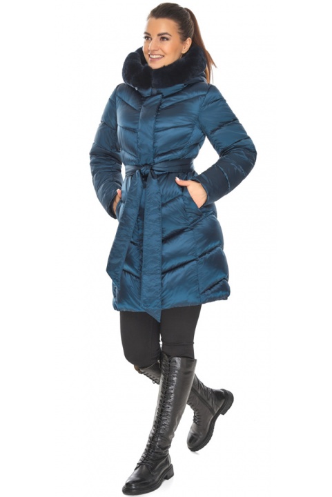 Куртка женская зимняя тёплая в атлантическом цвете модель 57635 Braggart "Angel's Fluff" фото 1