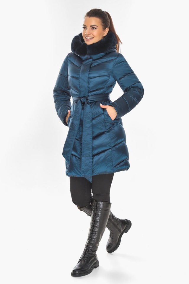 Куртка жіноча зимова тепла в атлантичному кольорі модель 57635 Braggart "Angel's Fluff" фото 3