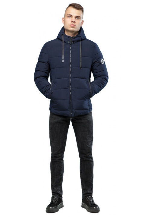 Осенняя куртка в минималистическом стиле тёмно-синяя мужская модель 6009 Kiro Tokao – Ajento фото 1