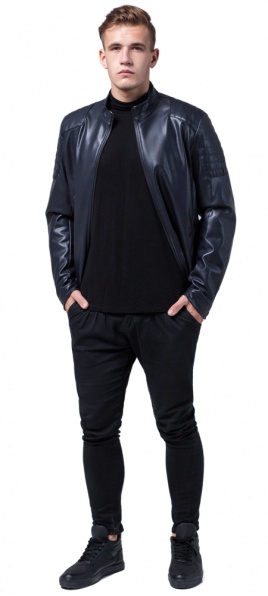 Модна осінньо-весняна чоловіча куртка темно-синього кольору модель 4129 Braggart "Youth" фото 1
