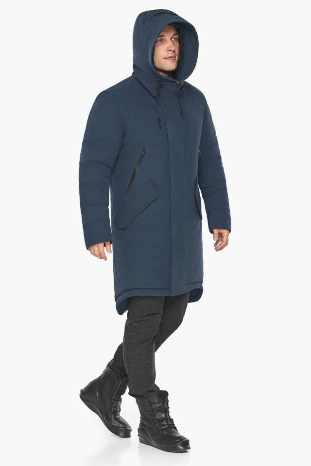 Зимняя тёмно-синяя мужская куртка с тёплой подкладкой модель 63882 Braggart "Arctic" фото 2