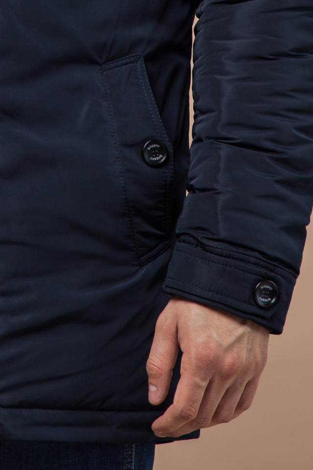 Куртка-парка с капюшоном мужская тёмно-синяя модель 4282 Braggart "Dress Code" фото 7