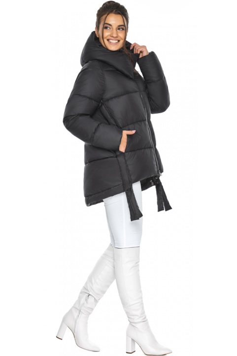 Черная короткая куртка женская зимняя модель 43070 Braggart "Angel's Fluff" фото 1