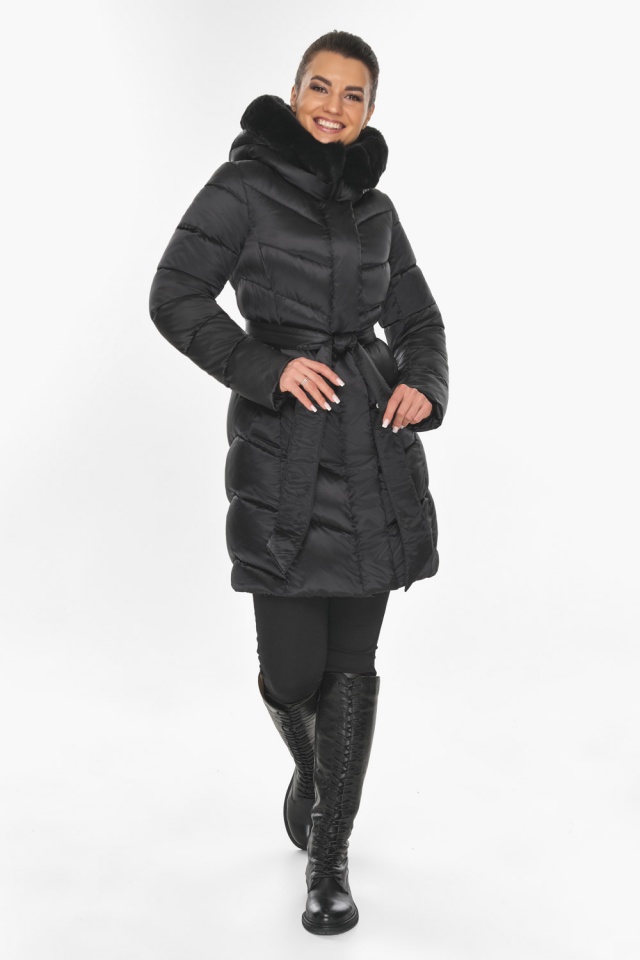 Трендовая куртка женская морионовая для зимы модель 57635 Braggart "Angel's Fluff" фото 3