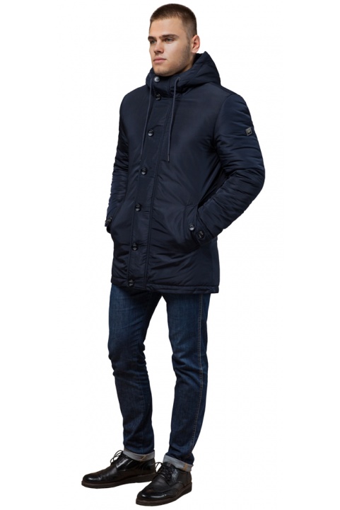 Зимова куртка-парка з кишенями чоловіча темно-синя модель 4282 Braggart "Dress Code" фото 1