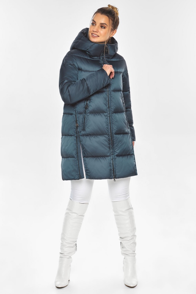 Жіноча зимова куртка в сапфіровому кольорі модель 51120 Braggart "Angel's Fluff" фото 2