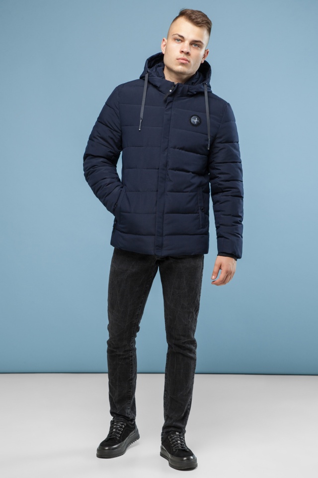 Практичная курточка осенне-весенняя мужская тёмно-синяя модель 6015 Kiro Tokao – Ajento фото 2