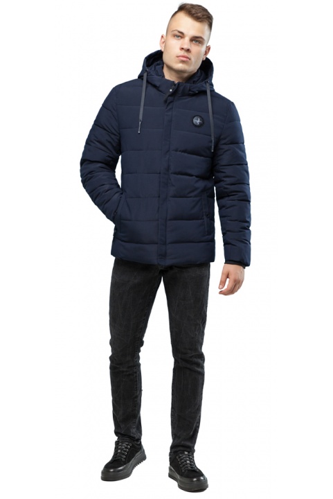 Практичная курточка осенне-весенняя мужская тёмно-синяя модель 6015 Kiro Tokao – Ajento фото 1
